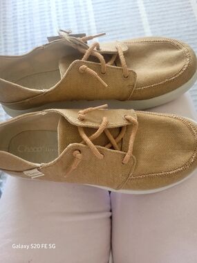 Chaco Women's Tan Canvas Lace-Up Sneakers